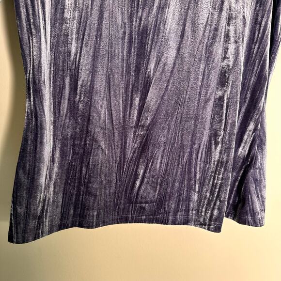 Anthropologie Pilcro Velveteen Mock-Neck Top Slate Blue Womens Sz M Velvet - Picture 4 of 10